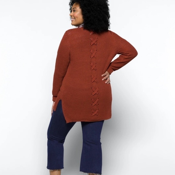 Pinque Women’s NWT Jamelya Braided Back Design High Low Open Cardigan Small - Picture 2 of 12